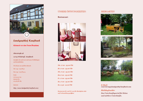 Landgasthof Kaufbach - Download Karten und Flyer