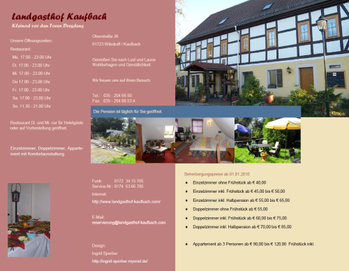 Landgasthof Kaufbach - Download Karten und Flyer