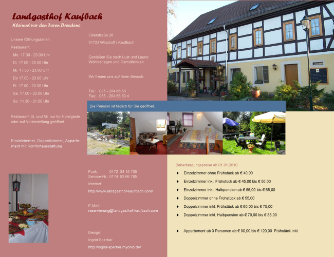 Unsere �ffnungszeiten und Preise